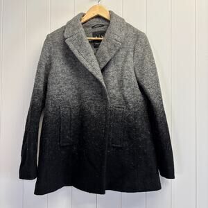 Armani Exchange Womens Winter Outdoors Cozy Wool Blend Ombre Peacoat Size M Chic